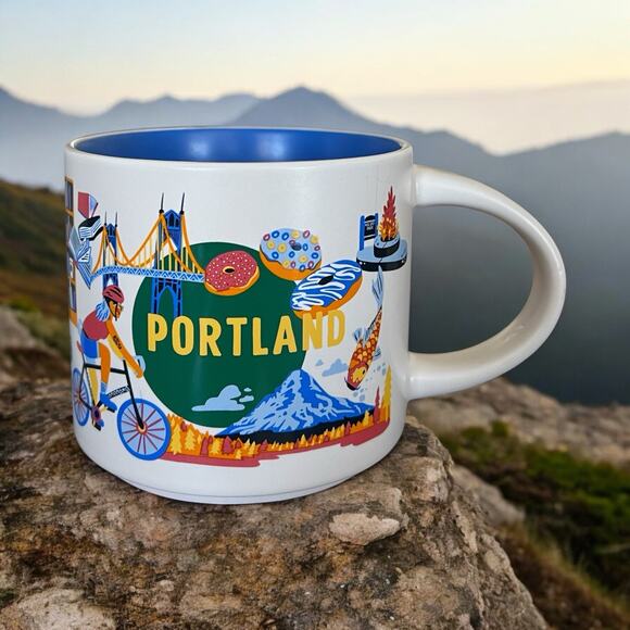 Starbucks 2024 PORTLAND Oregon Discovery Series 14 Oz Coffee Mug Cup EUC - Picture 1 of 9